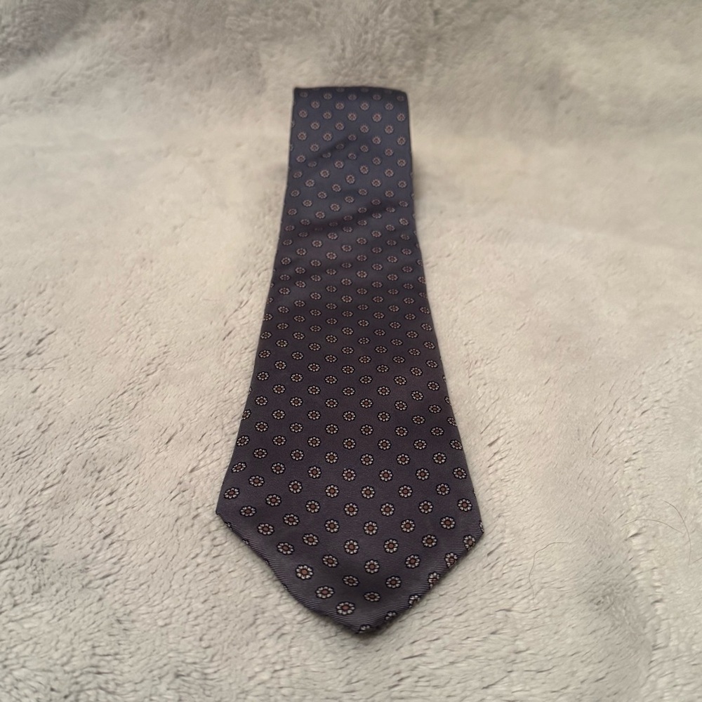 The Custom‎ Shop Shirtmakers Handmade Blue Patterned Tie with Imported Silk